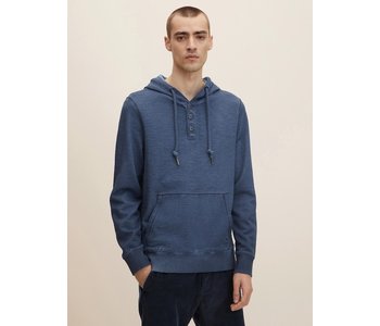 TOM TAILOR 100% Cotton Hoodie in a washed look with a button tab