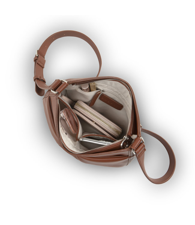 BRERA - CROSSBODY BAG WITH ADJUSTABLE SHOULDER STRAP - TAN
