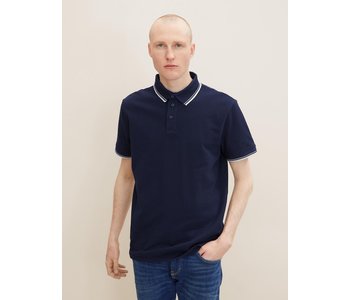TOM TAILOR Basic striped polo with texture detail