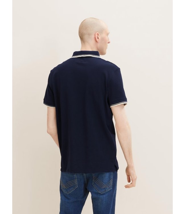 TOM TAILOR Basic striped polo with texture detail