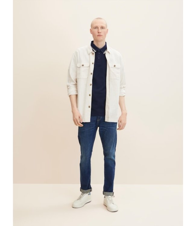 TOM TAILOR Basic striped polo with texture detail