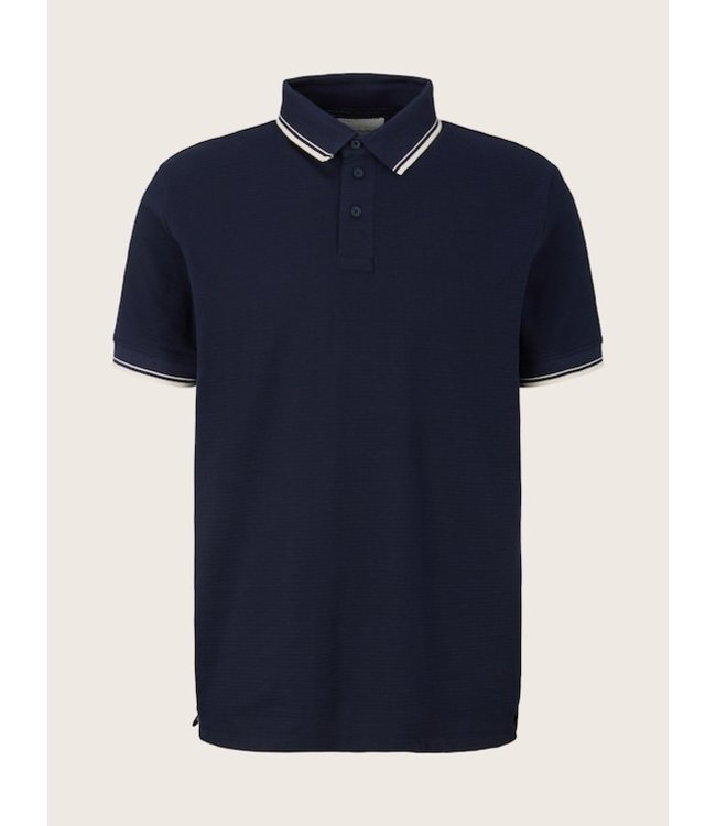 TOM TAILOR Basic striped polo with texture detail