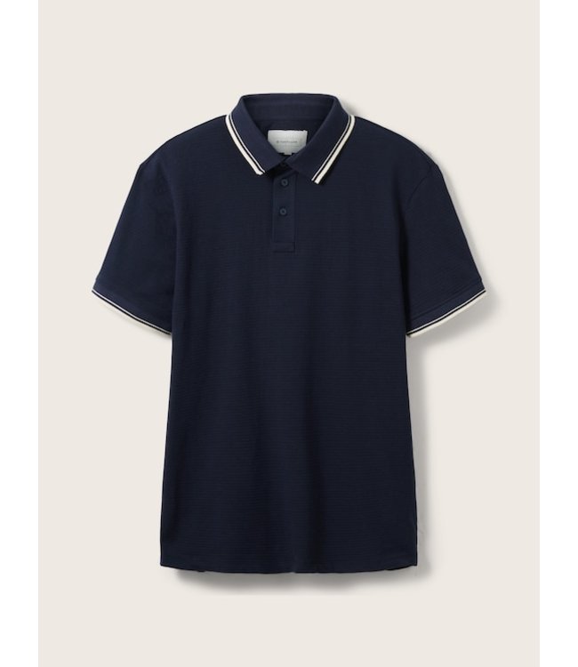 TOM TAILOR Basic striped polo with texture detail
