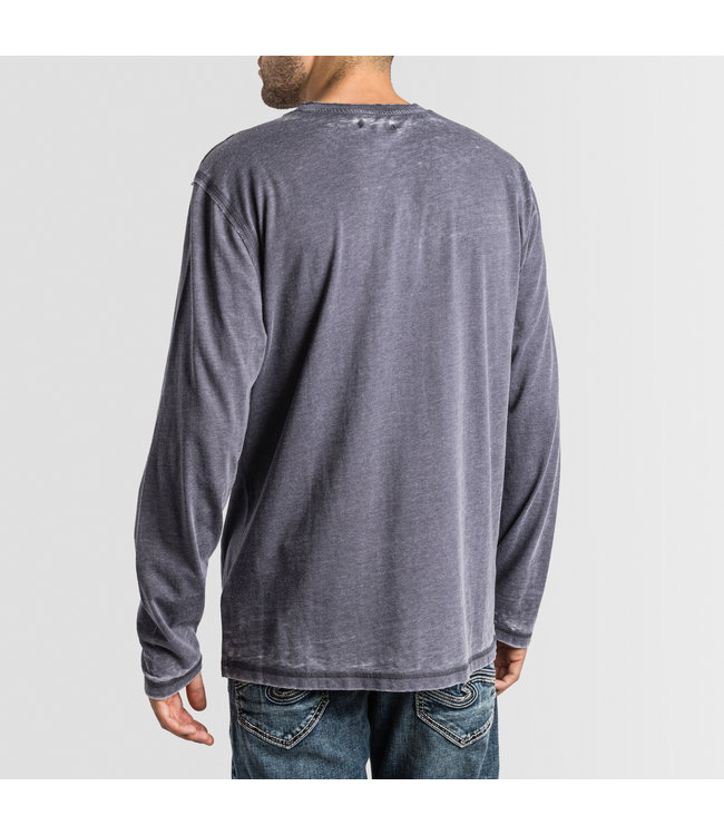 Silver Jeans Acid Wash Long Sleeve Henley