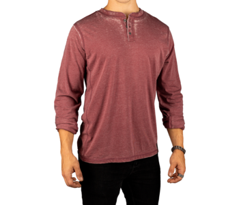 Silver Jeans Acid Wash Long Sleeve Henley