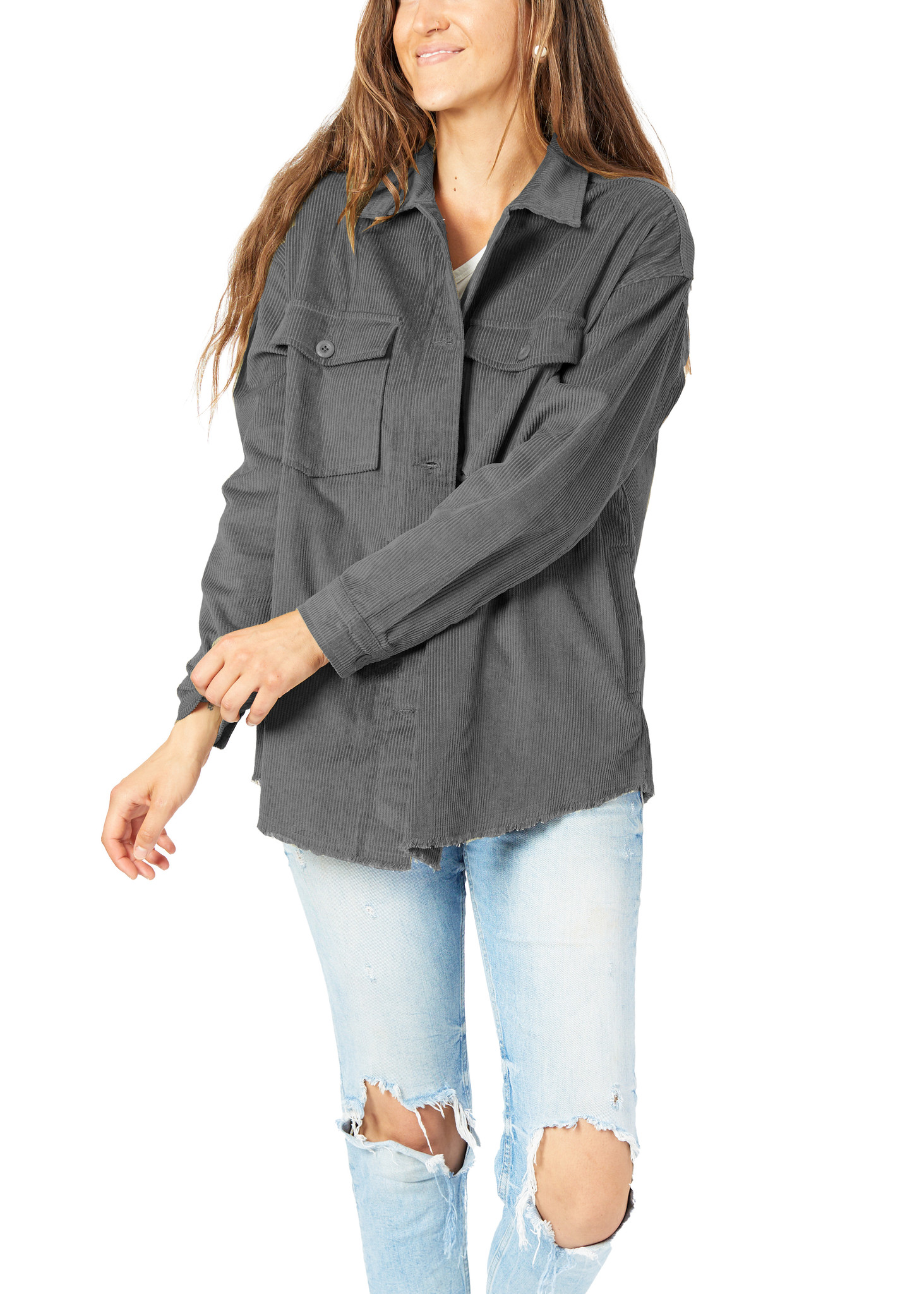 Silver Jeans SLF222987 long Sleeve Corduroy Over Shirt - JEANS