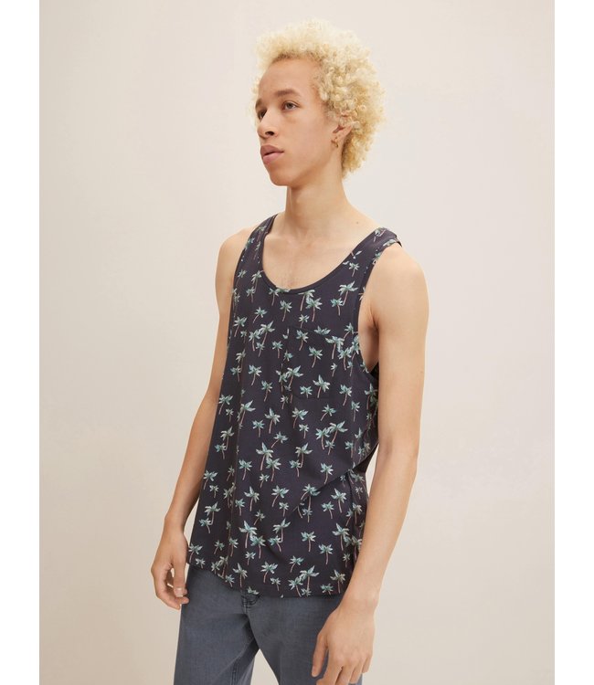 TOM TAILOR Tank top with a palm tree print