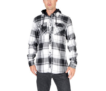 Silver Jeans Long Sleeve Flannel Shirt with removable Hood