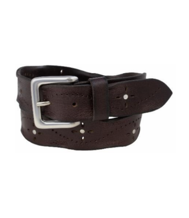 Genuine Leather Belt Antique Nickel Buckle