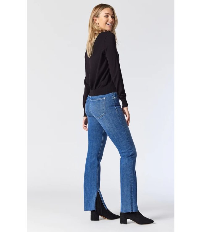 Maria Slit Hem Flare High Rise | Mid Brushed Organic Blue