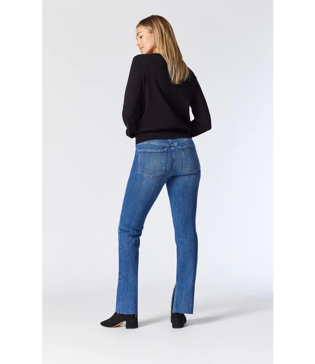 Maria Slit Hem Flare High Rise | Mid Brushed Organic Blue