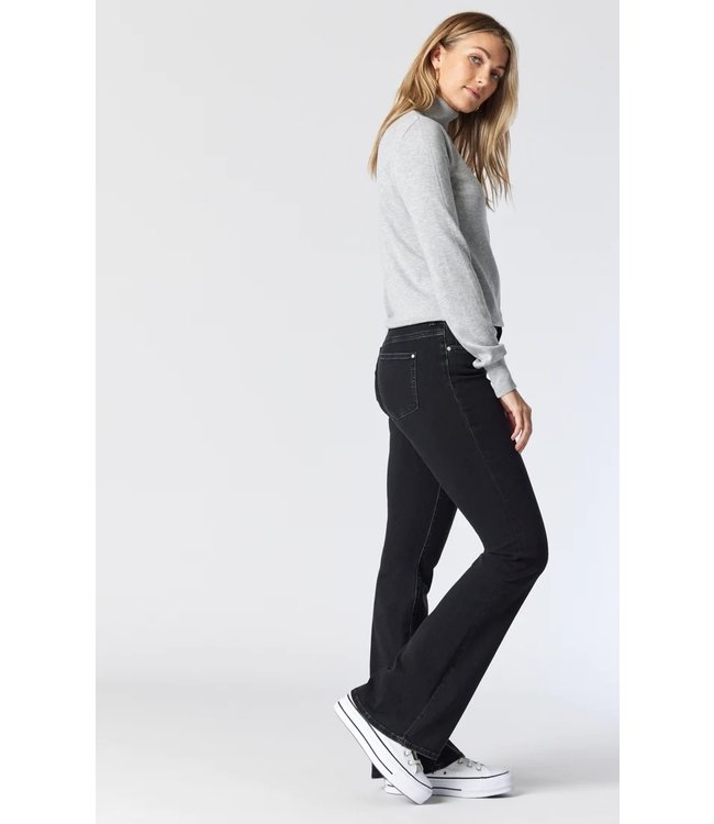 Sydney Wide Leg Flare Jeans High Rise | Dark Smoke Feather Blue