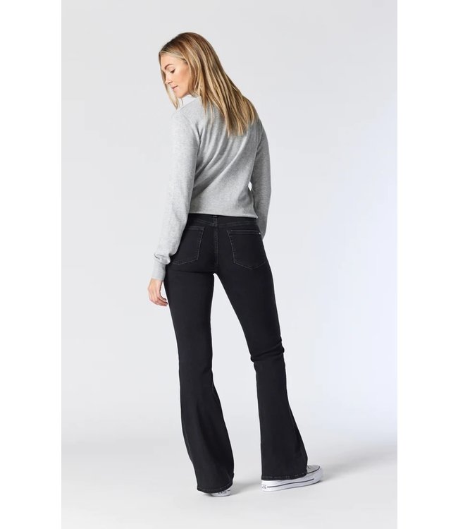 Sydney Wide Leg Flare Jeans High Rise | Dark Smoke Feather Blue