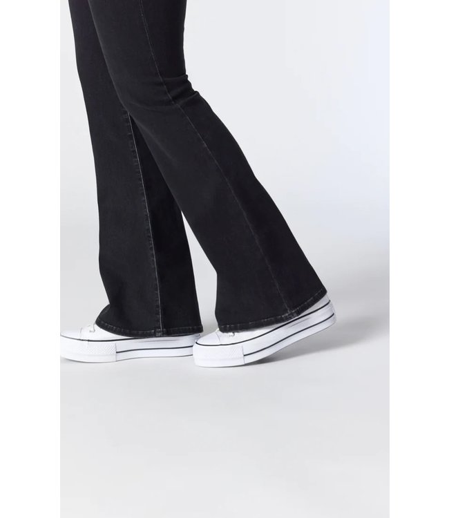 Sydney Wide Leg Flare Jeans High Rise | Dark Smoke Feather Blue