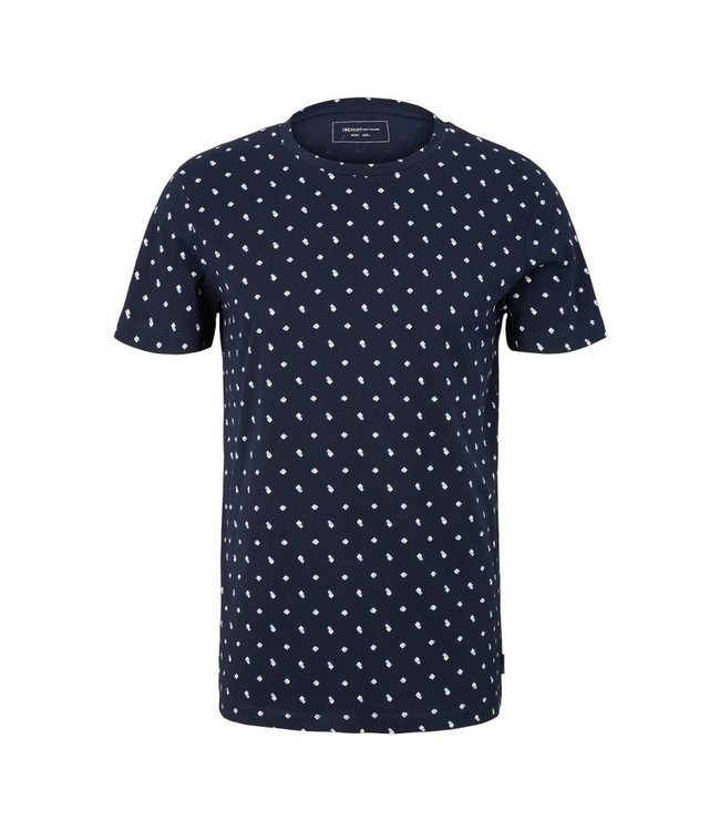 TOM TAILOR Allover Structured Crewneck T Shirt