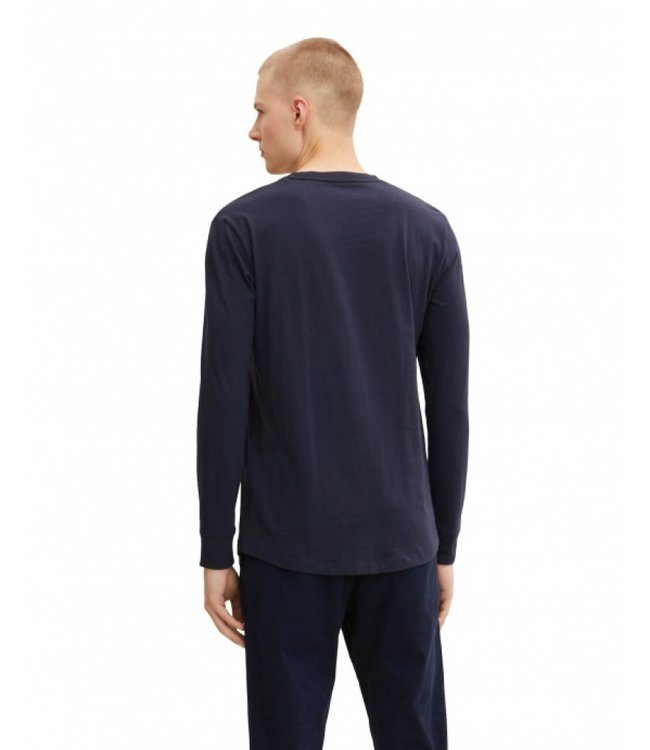 TOM TAILOR Long Sleeve Crew Neck T Shirt 100% Cotton