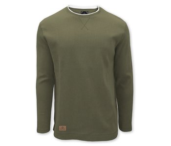 100% organic cotton Long Sleeve Crew Neck Rib T-Shirt Olive