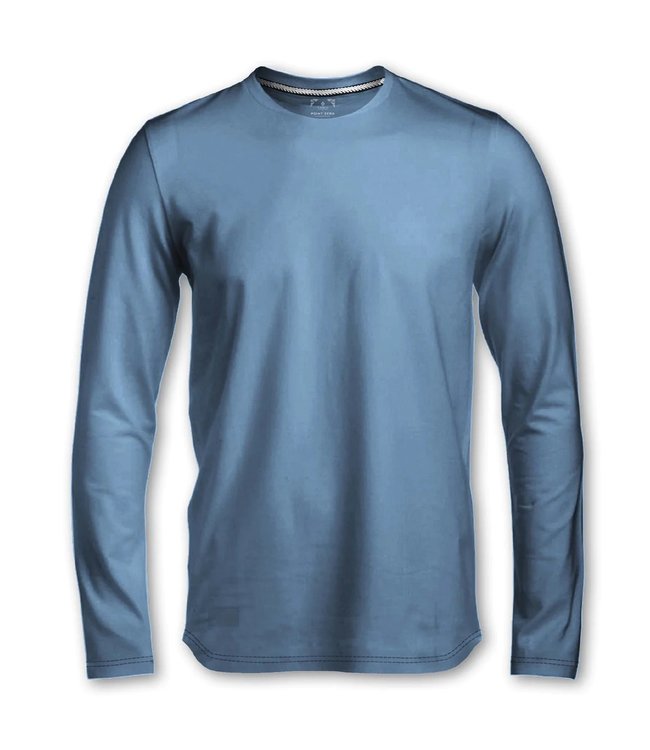 100% Cotton Long Sleeve Stretch Crew T-SHIRT