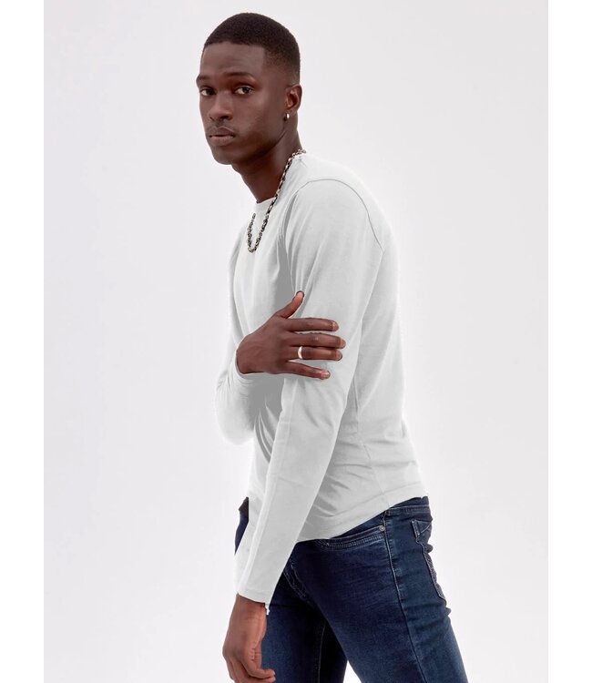 Stretch Organic long sleeve basic Crewneck