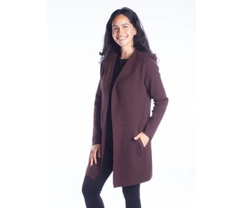 DKR Long Sleeve Hooded Open Cardigan with Centre Back Seam and Angled Welt Pockets