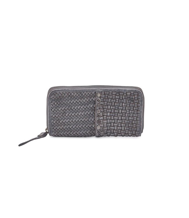 Bellissa Twin weaved cowhide wallet zipper closure