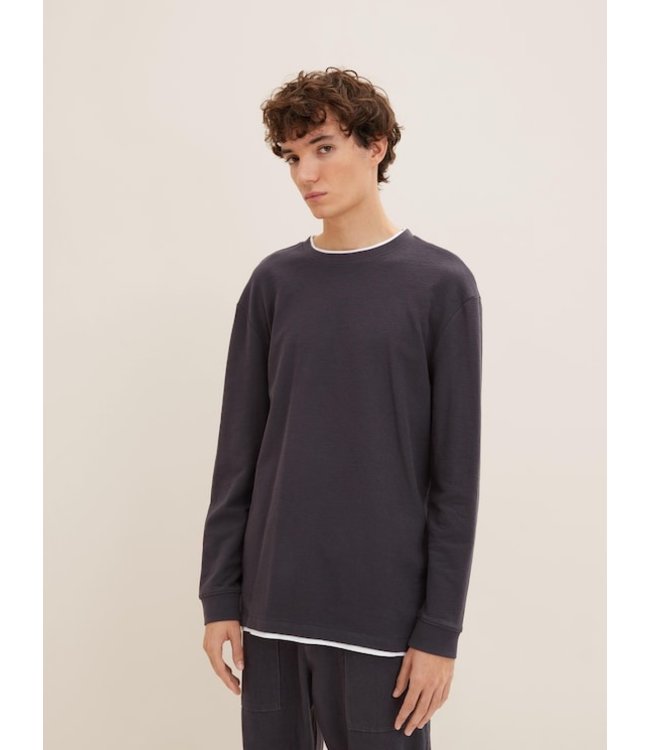 TOM TAILOR Textured long-sleeved shirt