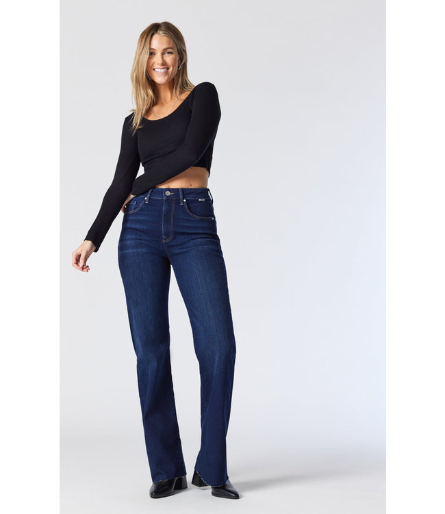 Mavi Women's Victoria High Rise Wide Leg Jeans in Mid Organic Blue