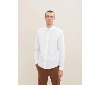 TOM TAILOR Long Sleeve Shirt with a Kent collar White