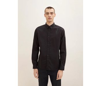 TOM TAILOR Long Sleeve Shirt with a Kent collar Black