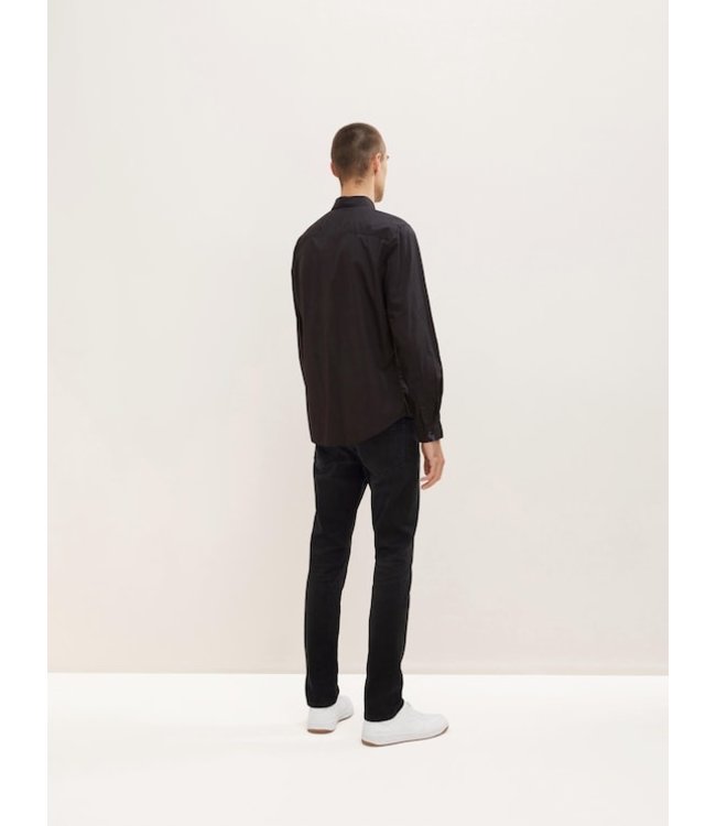 TOM TAILOR Long Sleeve Shirt with a Kent collar Black
