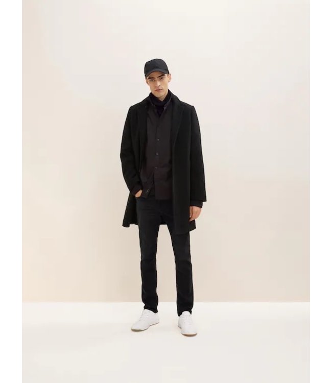 TOM TAILOR Long Sleeve Shirt with a Kent collar Black