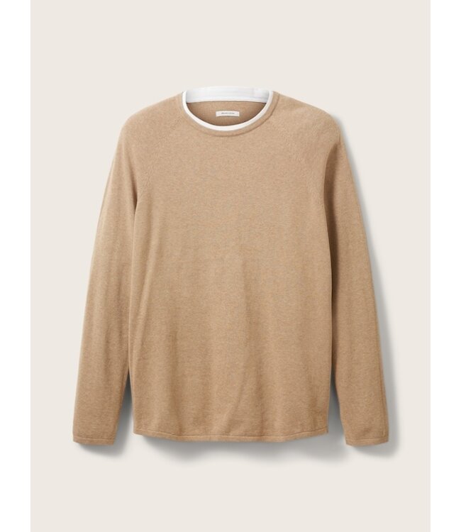 TOM TAILOR Long Sleeve  knitted Sweater Beige Melange