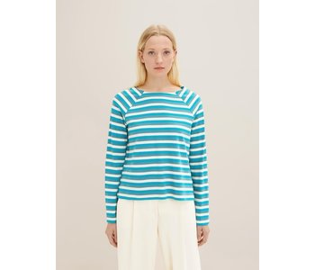 TOM TAILOR Striped long-sleeved Boat Neck Top