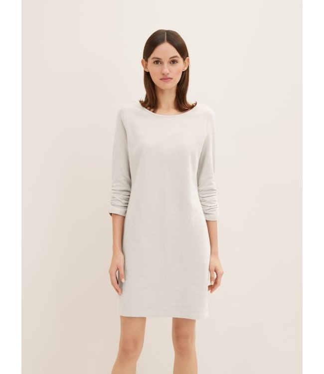 TOM TAILOR Dress with Sleeve Detail Cloud Grey