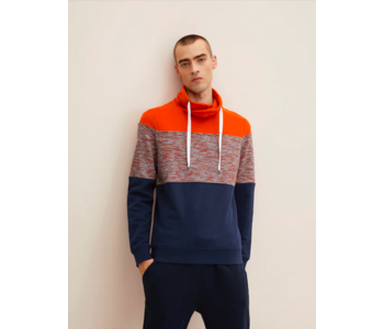 Tom Tailor Colour Block Hoody with Snood Neck