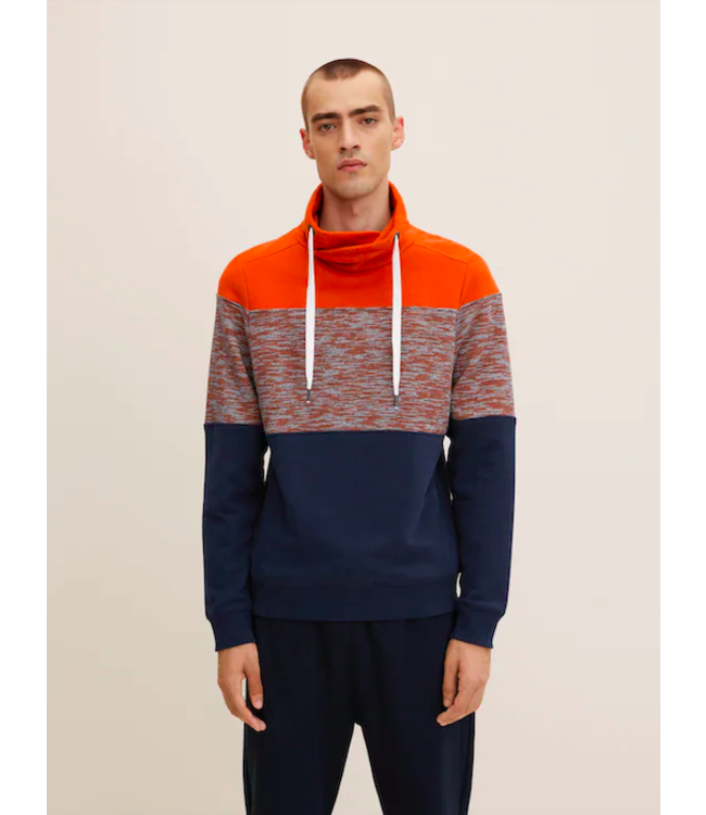 Tom Tailor Colour Block Hoody with Snood Neck