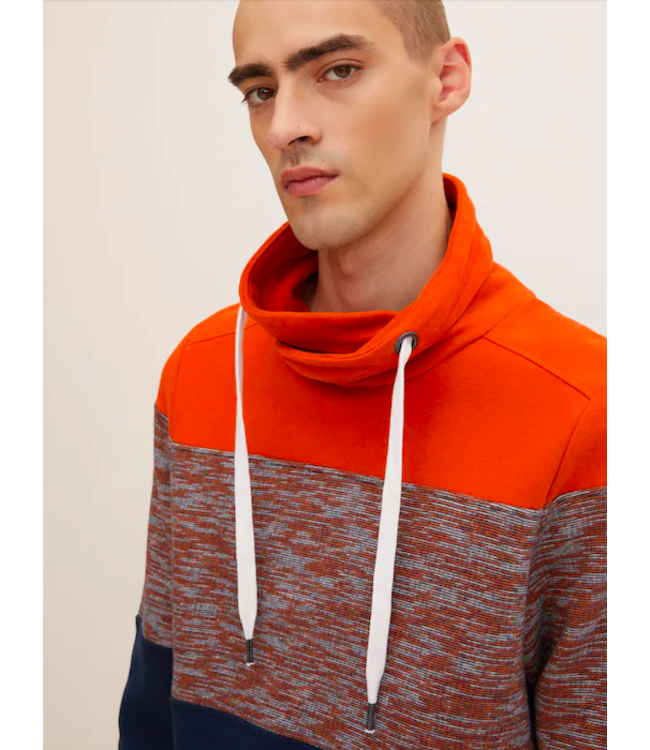Tom Tailor Colour Block Hoody with Snood Neck