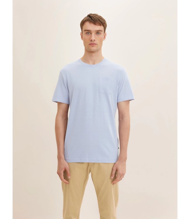 TOM TAILOR Striped T-shirt in  Light Fern Blue
