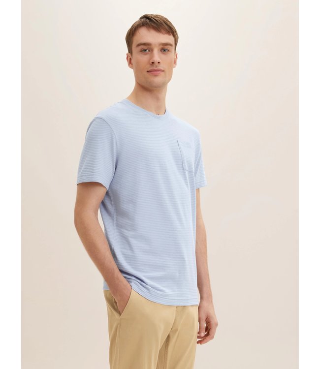 TOM TAILOR Striped T-shirt in  Light Fern Blue
