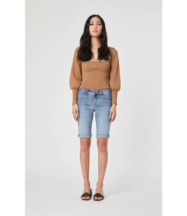 Karly Denim Bermuda Shorts Mid Rise | Light Foggy Supersoft