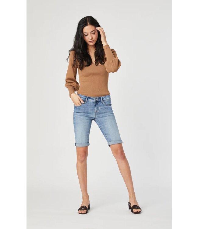 Karly Denim Bermuda Shorts Mid Rise | Light Foggy Supersoft