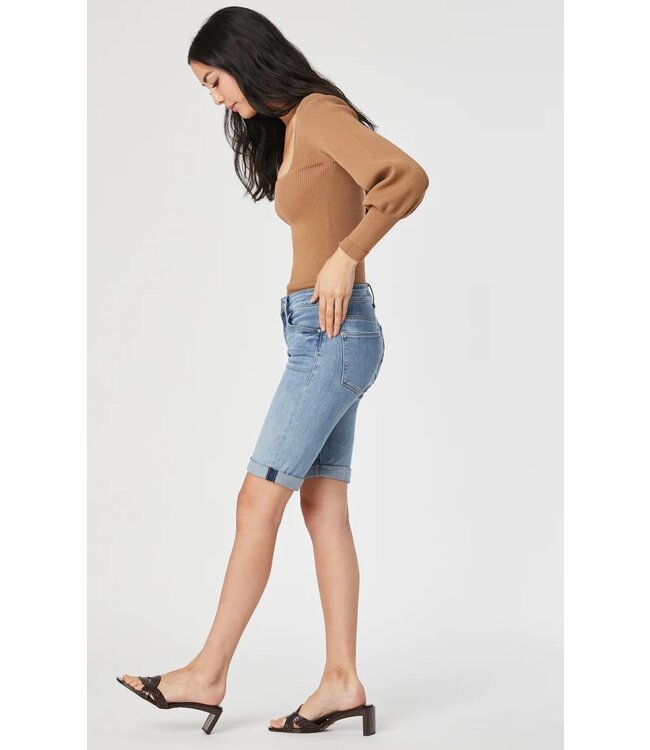 Karly Denim Bermuda Shorts Mid Rise | Light Foggy Supersoft