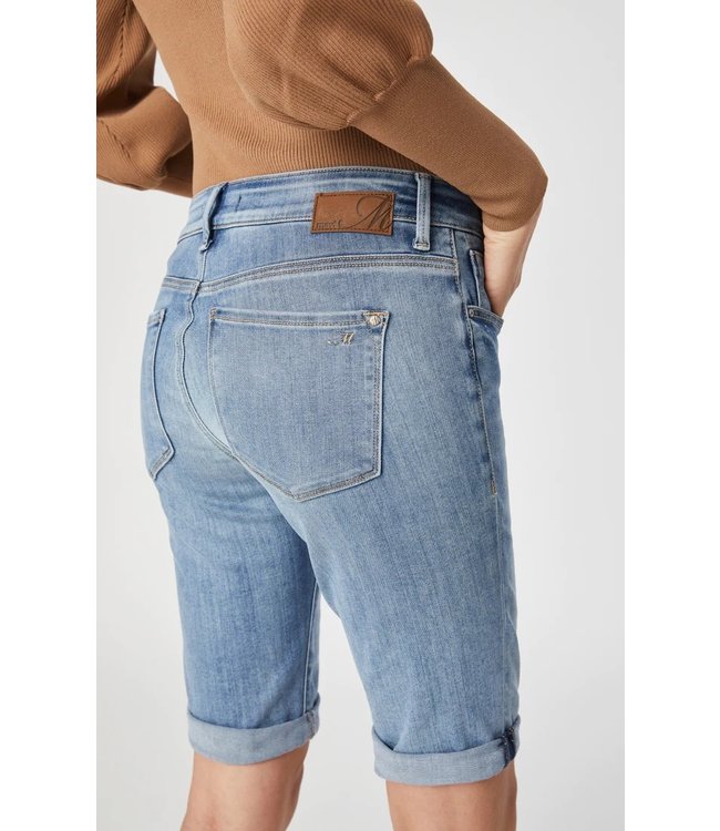 Karly Denim Bermuda Shorts Mid Rise | Light Foggy Supersoft