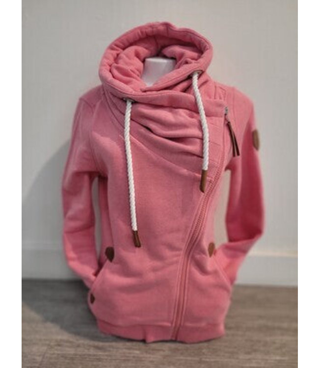 Cowl neck clearance zip up hoodie