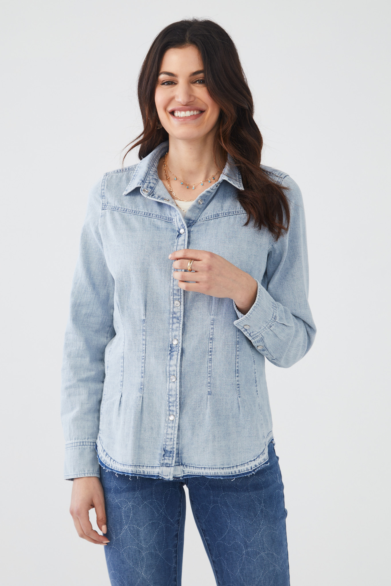 FDJ 7349853 Denim Pleated Shirt - JEANS UNLIMITED - Parry Sound, ON