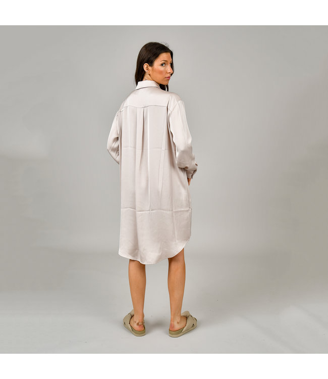 RD Style Penelope Satin Button Up Shirt Dress