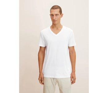 TOM TAILOR set of 2  V Neck T-shirt double pack white