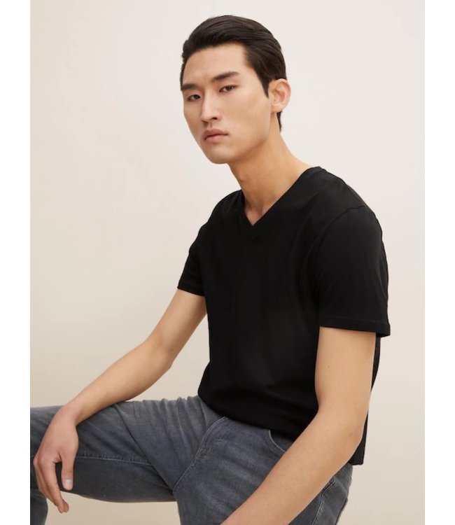 TOM TAILOR set of 2  V Neck T-shirt double pack white