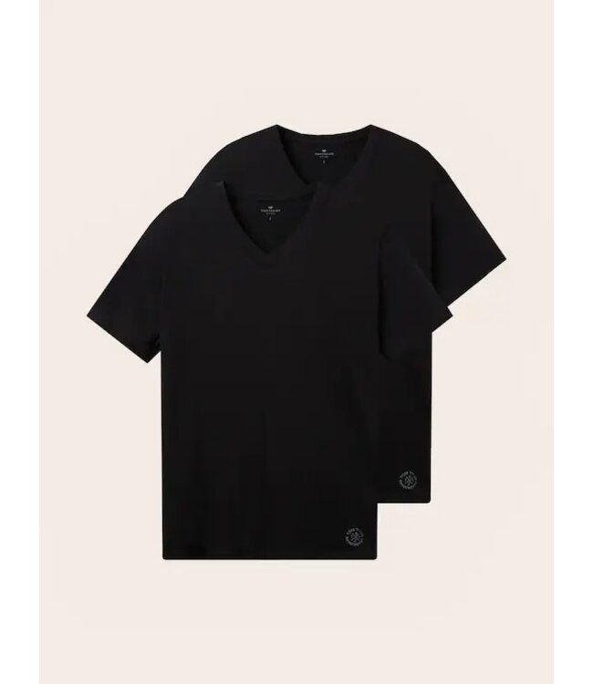 TOM TAILOR set of 2  V Neck T-shirt double pack white
