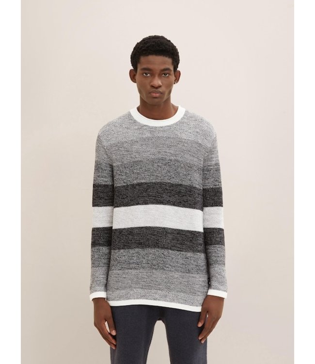 TOM TAILOR Knitted sweater with colour gradients